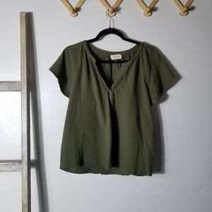 UNIVERSAL THREAD WOMEN'S OLIVE GREEN BLOUSE SIZE XXL